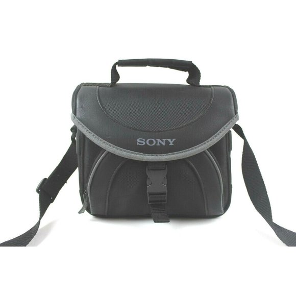 Sony Camera Camcorder Case Soft Multi Pocket Zip/Clasp Adjustable Shoulder Strap - Picture 2 of 6